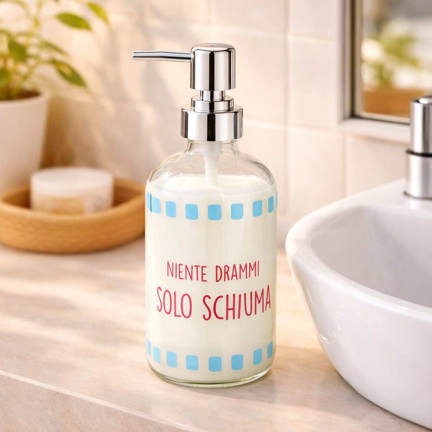 Dispenser sapone vetro 500 ml Schiuma Color Bloom