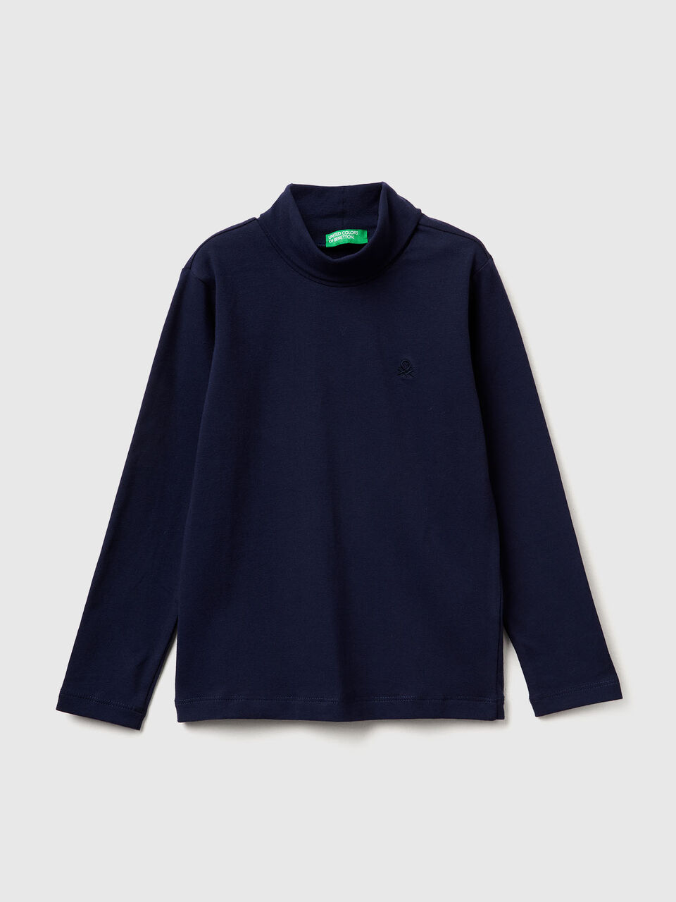 Turtleneck t-shirt in warm stretch cotton