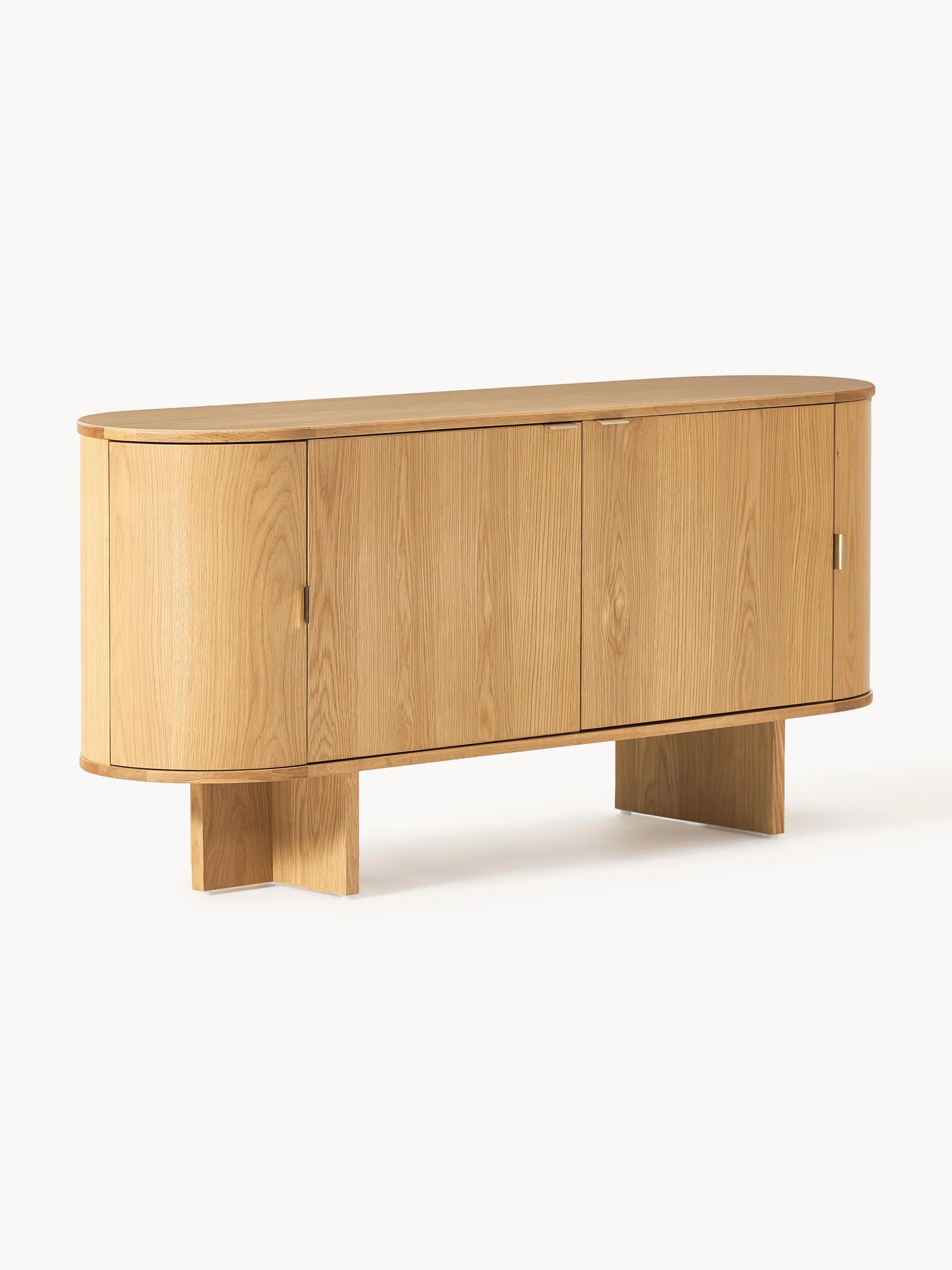 Holz-Sideboard Zumi mit abgerundeten Ecken