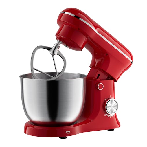 400W Mix Master 5L Kitchen Stand (Red) w/ Bowl/ Whisk/ Beater
