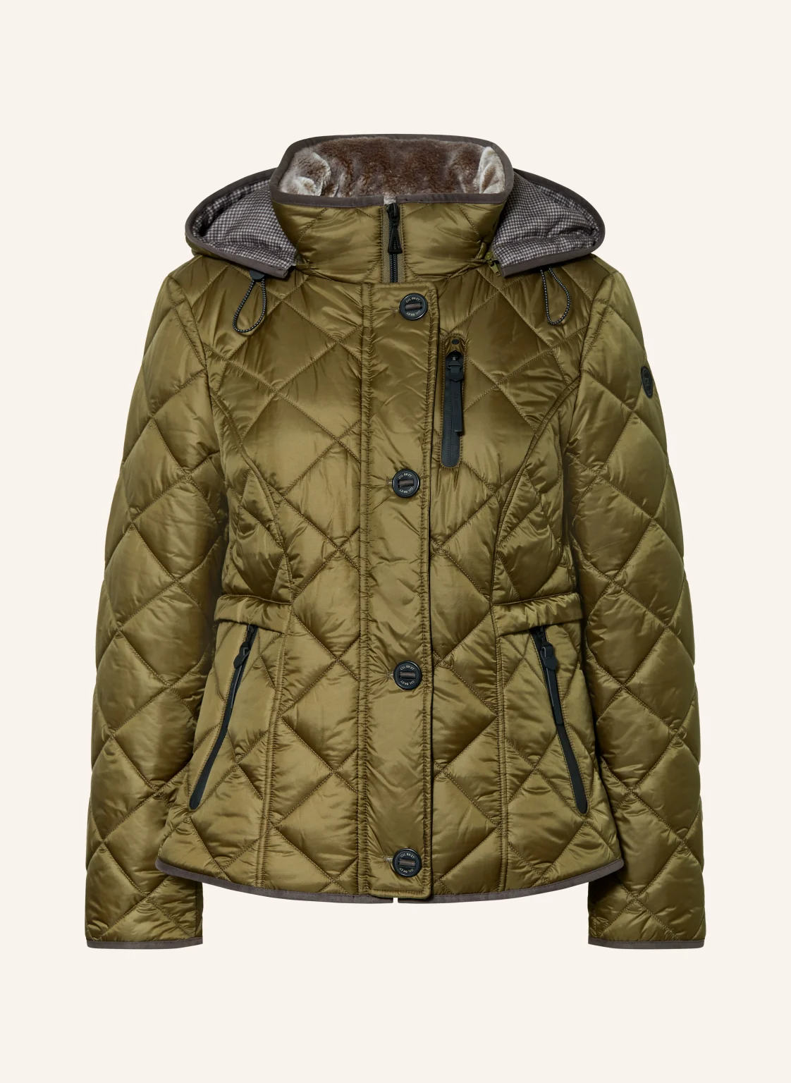 GIL BRET Steppjacke mit Kunstfell und abnehmbarer Kapuze