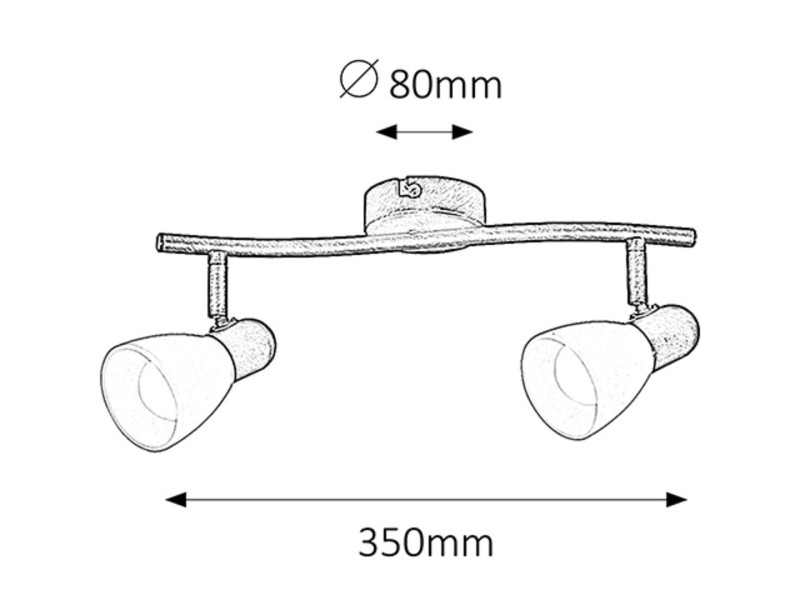 Spot listwa brąz antyczny-kremowy Soma 2xE14x15W wym:8x35x8cm IP20 Rabalux