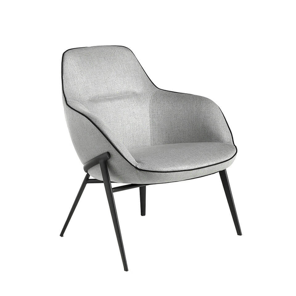 - Fauteuil Confident en tissu gris