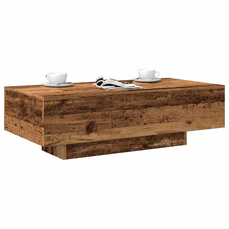 vidaXL - Rechthoekige Salontafel - Oud hout - Bewerkt hout - 100x49.5x31 cm