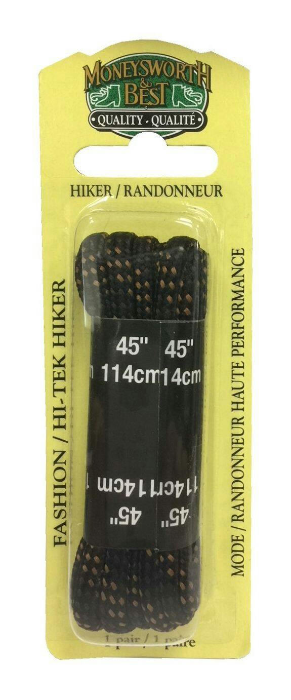 Moneysworth & Best Round Hiker Sierra Shoe Laces for Hiking Shoes/Boots, 63-in, Brown/Green