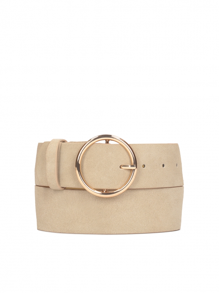 Ladies’ trendy belt with round buckle