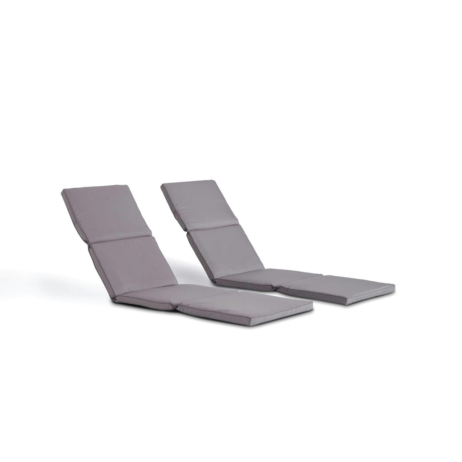 LUANA - Lot de 2 coussins pour transat gris
