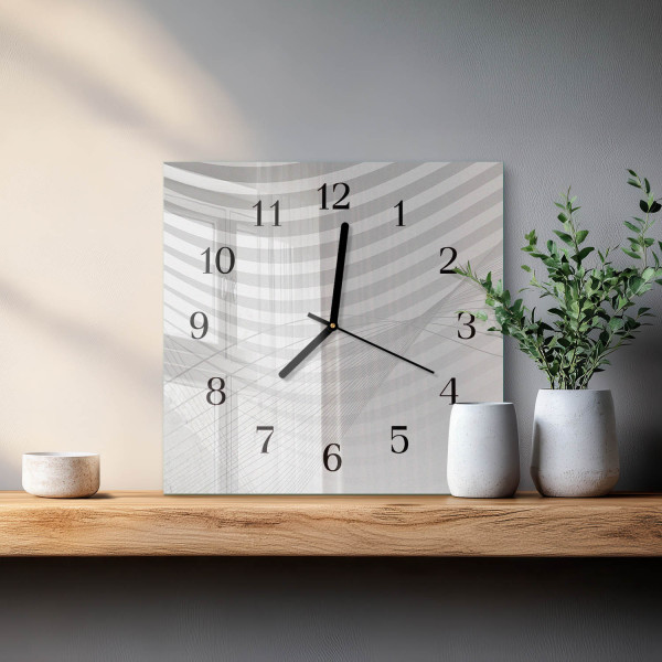 Zegar grafika 30x30 Abstrakcyjne Linie nowoczesne design 3D art