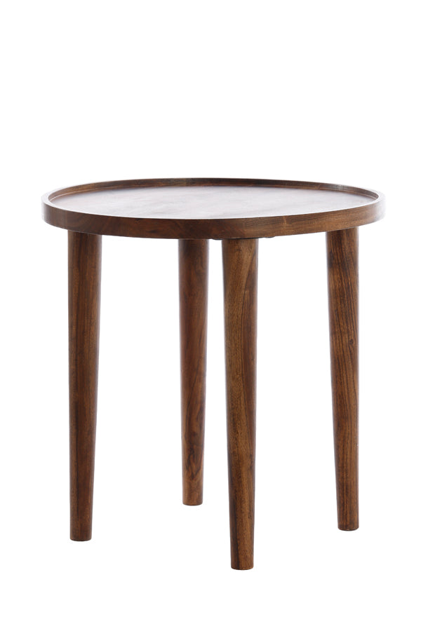 Light & Living bijzettafel QIANO - Ø45x45cm - bruin