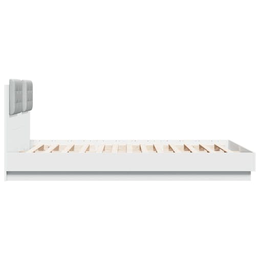 NNEVL Bed Frame with Headboard White 150x200 cm Engineered Wood