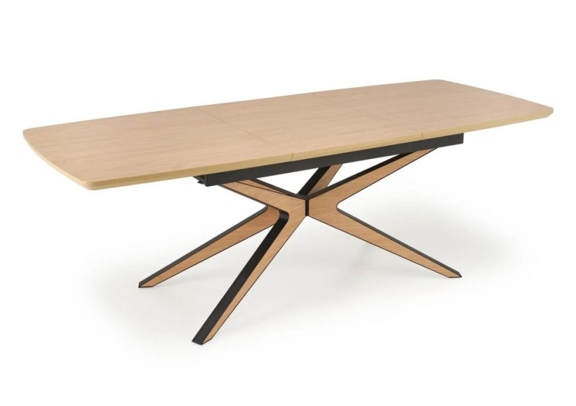 Stół rozkładany JAMES 160(220)x90 dąb naturalny/czarny