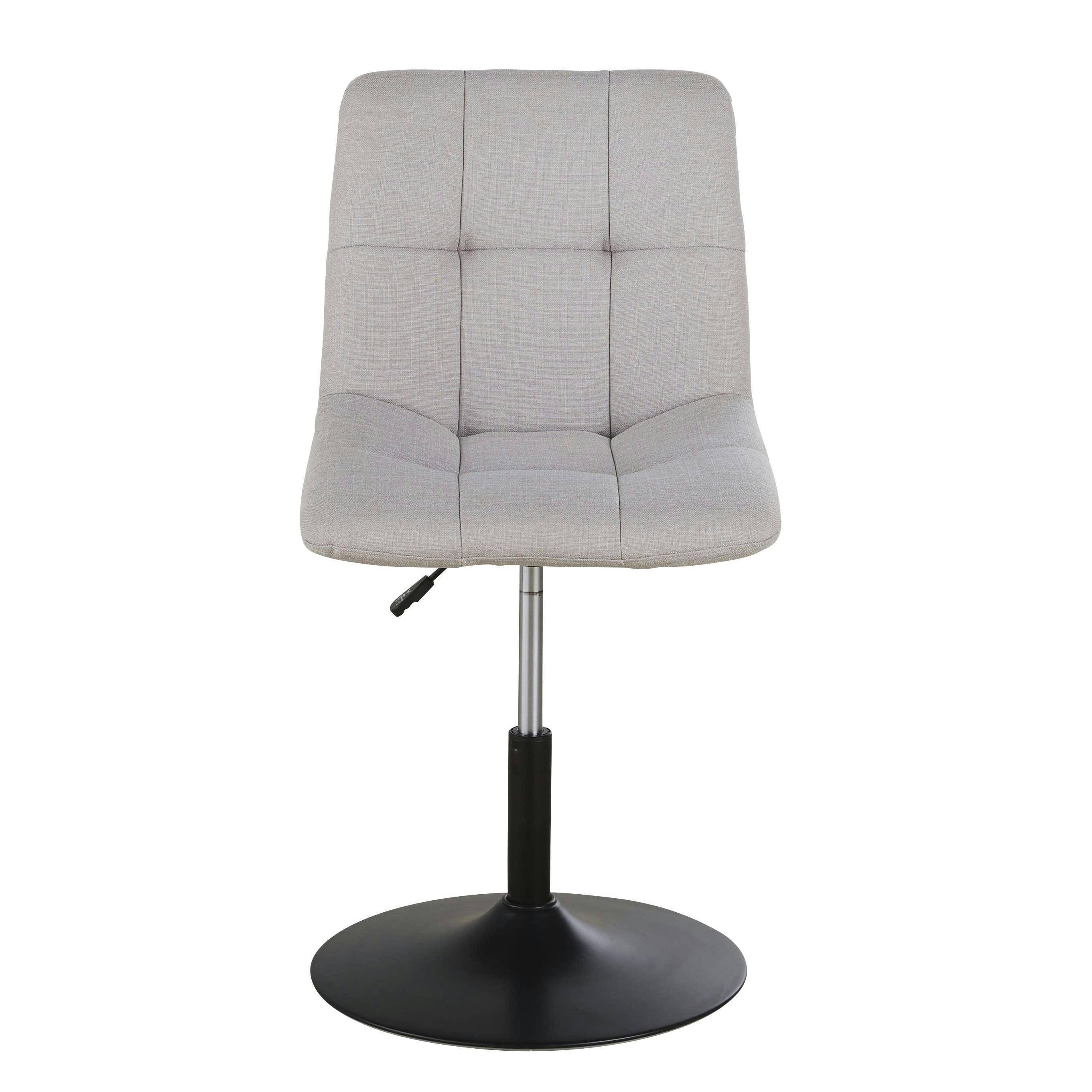 Finley - Chaise de bureau pivotante réglable en tissu recyclé gris et métal noir