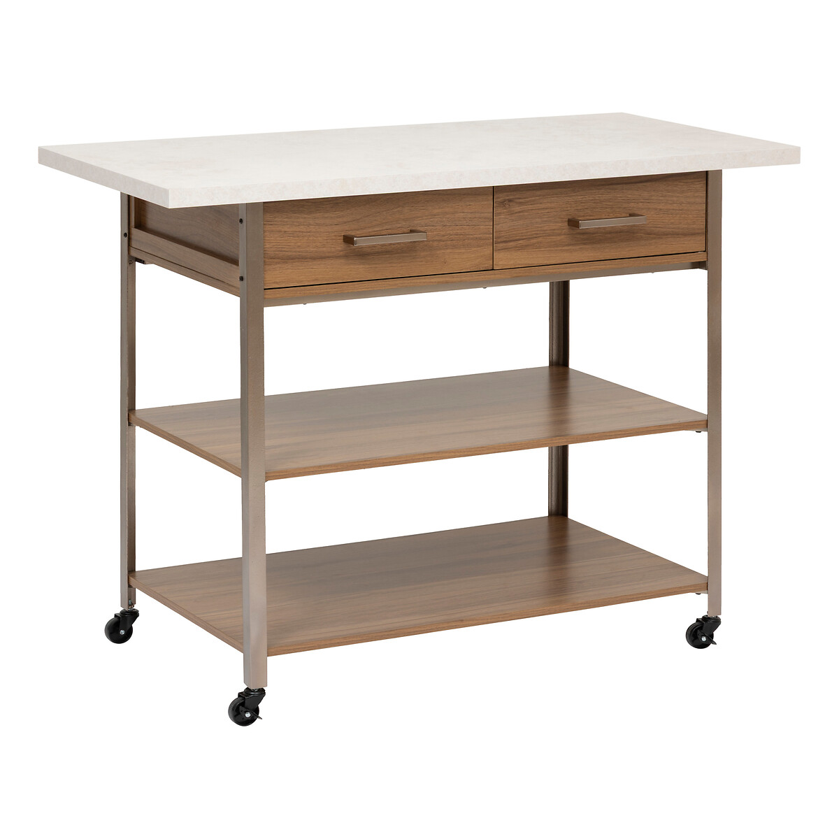 Ilha de cozinha COME castanho em mdf