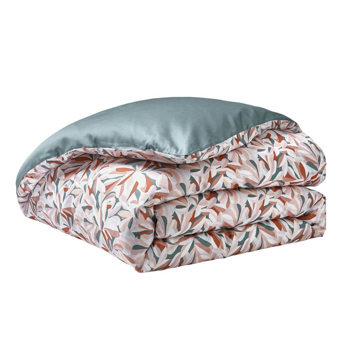 BLISS - Housse de couette imprimée en satin de coton rose 200x200