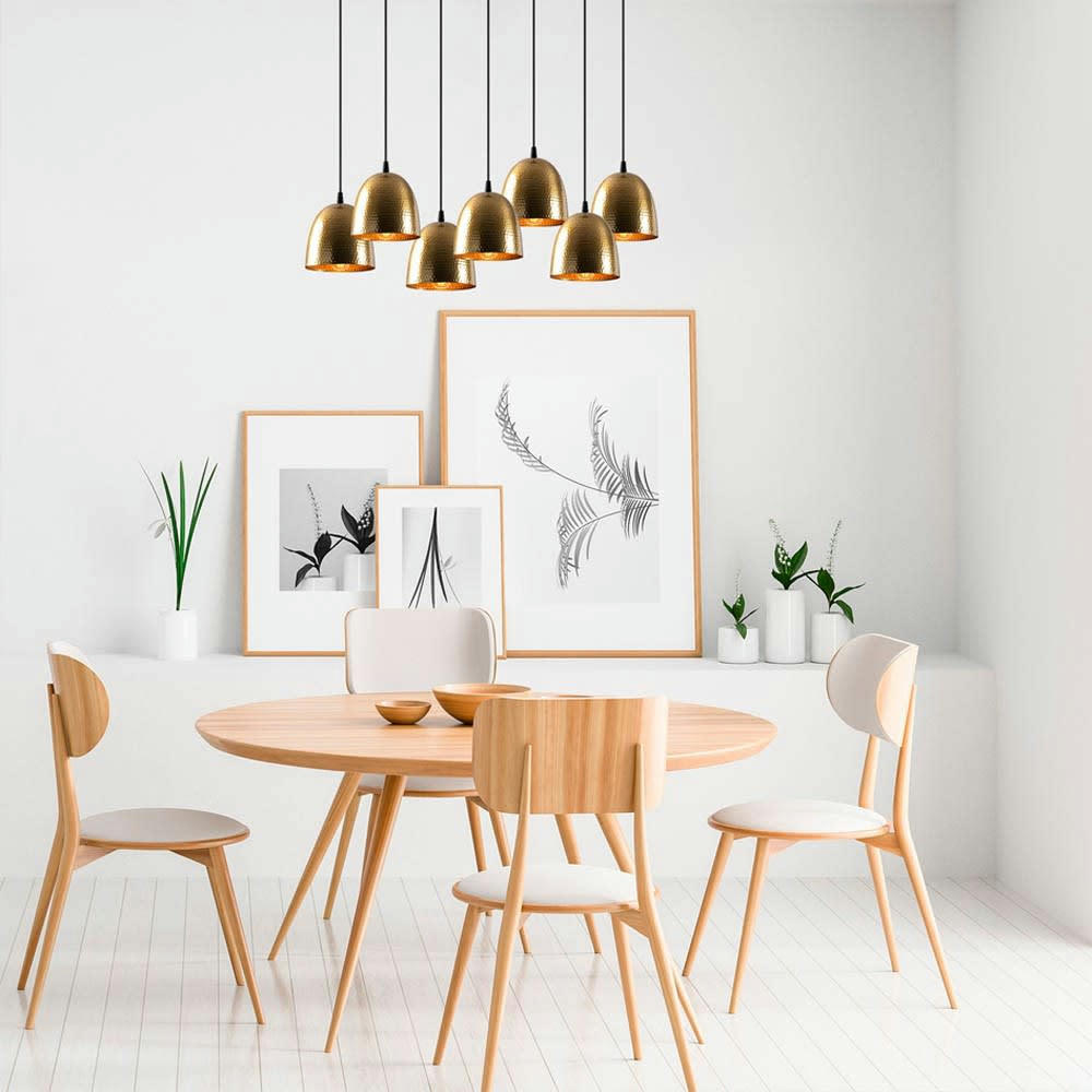 ASNEY - Lampe à suspension avec 7 abat-jour vintage réglables