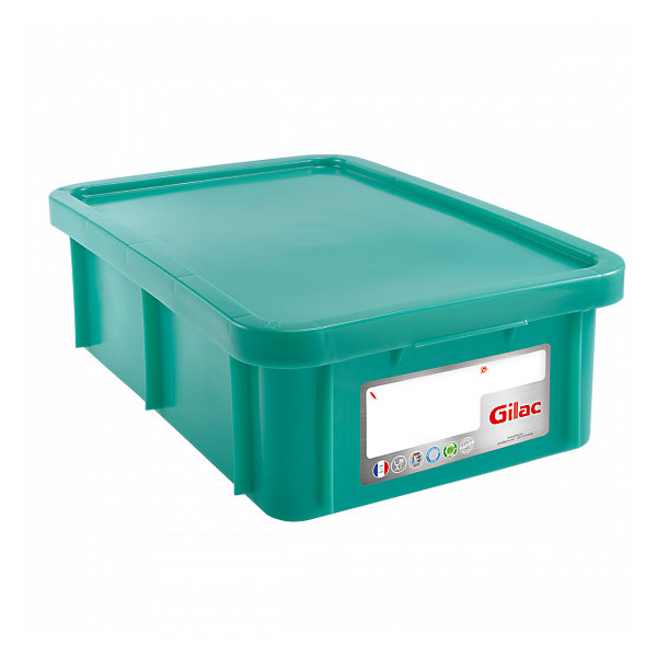 Bac HACCP 25 L rectangulaire   couvercle - vert