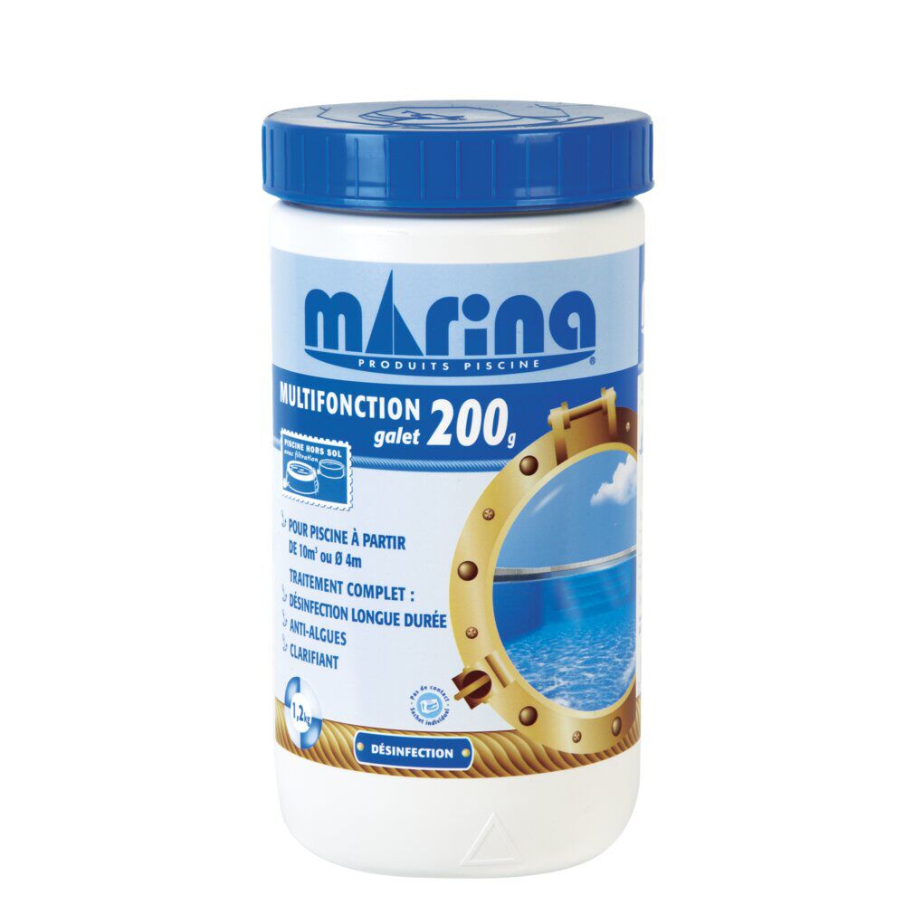 Chlore multifonctions galet 200g Marina 1,2kg