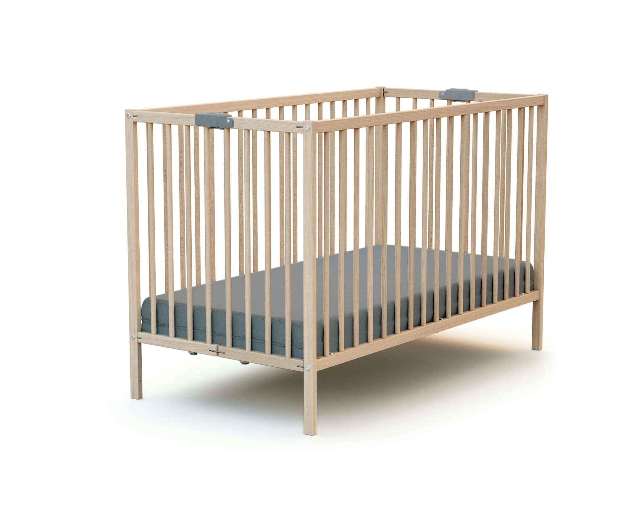 - Lit bébé pliant 60x120 hêtre brut