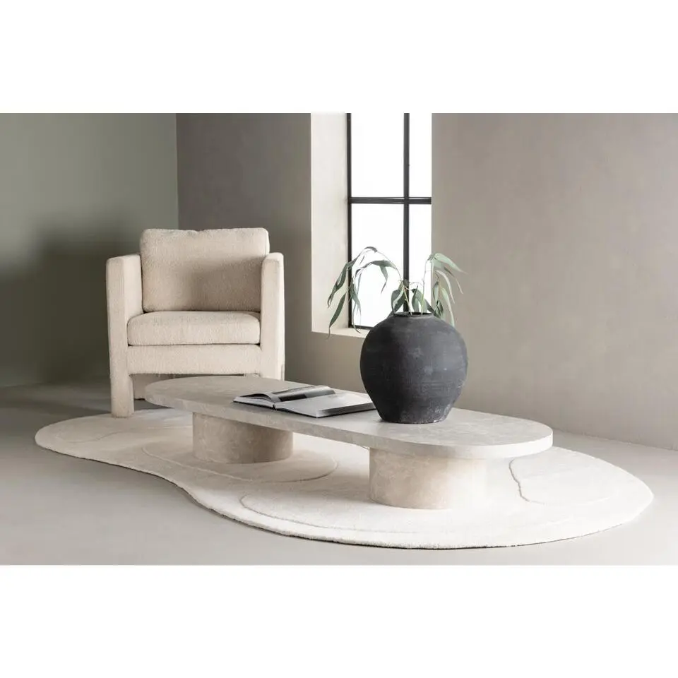 Svea - Antonio ovale salontafel - 60 x 190 cm - marmerlook