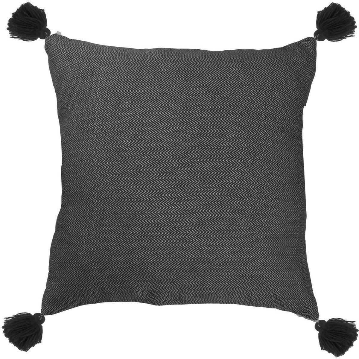 STOCKHOLM - Housse de coussin carré coton  50x50 noir