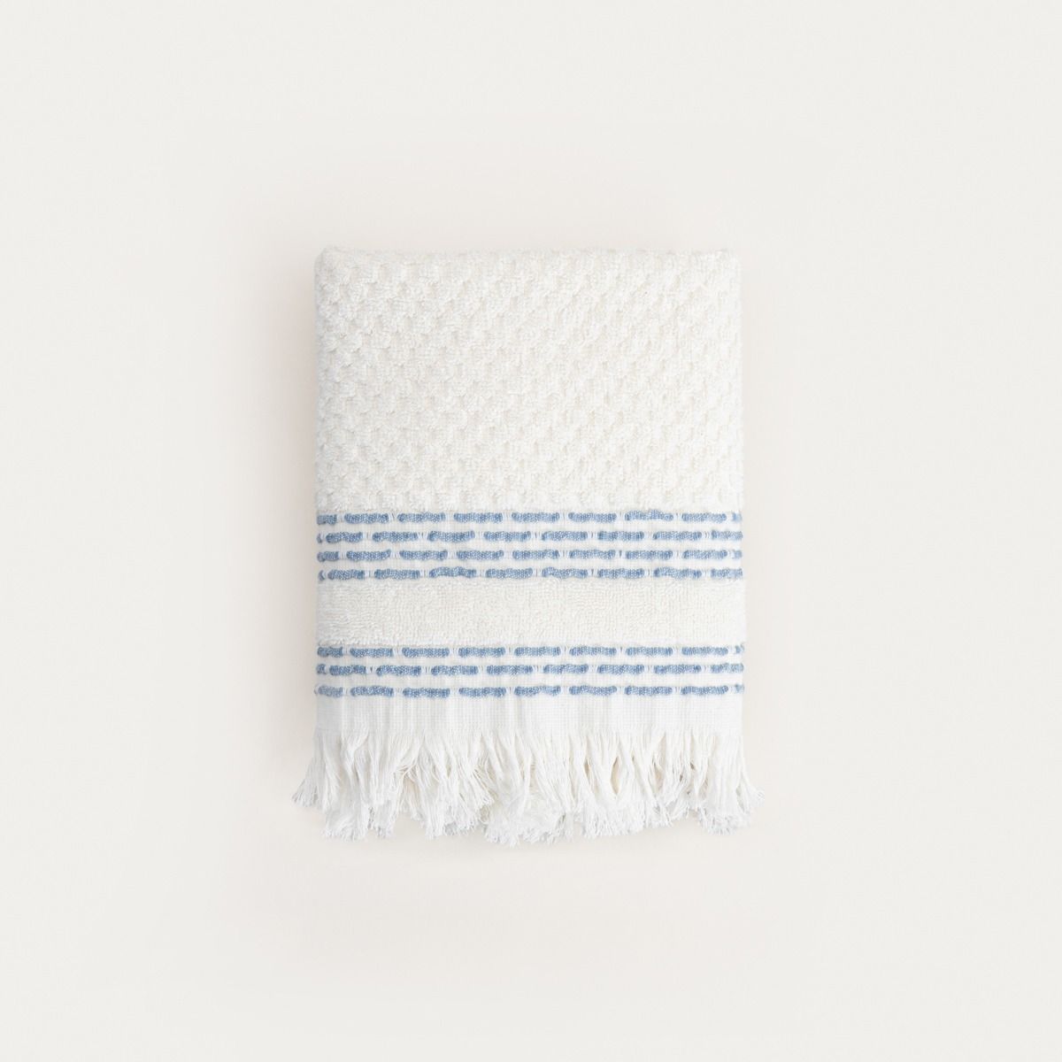 Ręcznik ROSOP boho z granatowymi paskami 50x90 cm