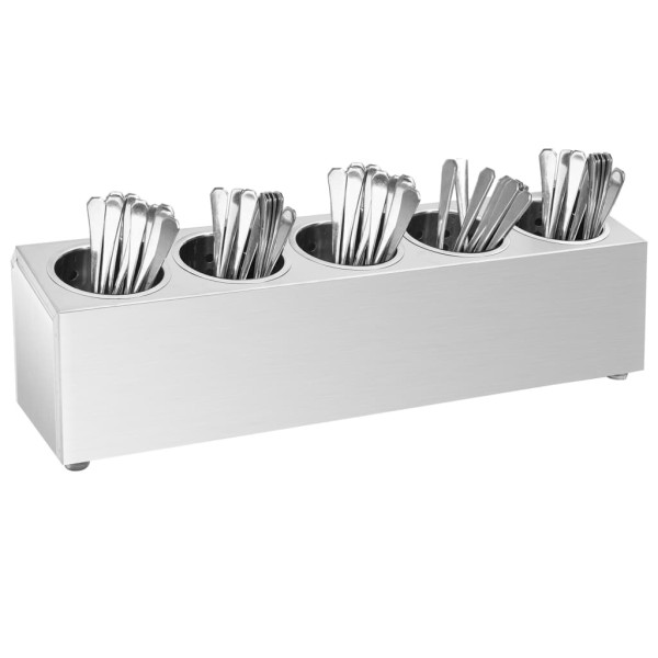 Pojemnik na sztućce Srebrny 63 x 15 x 18 cm Stal vidaXL