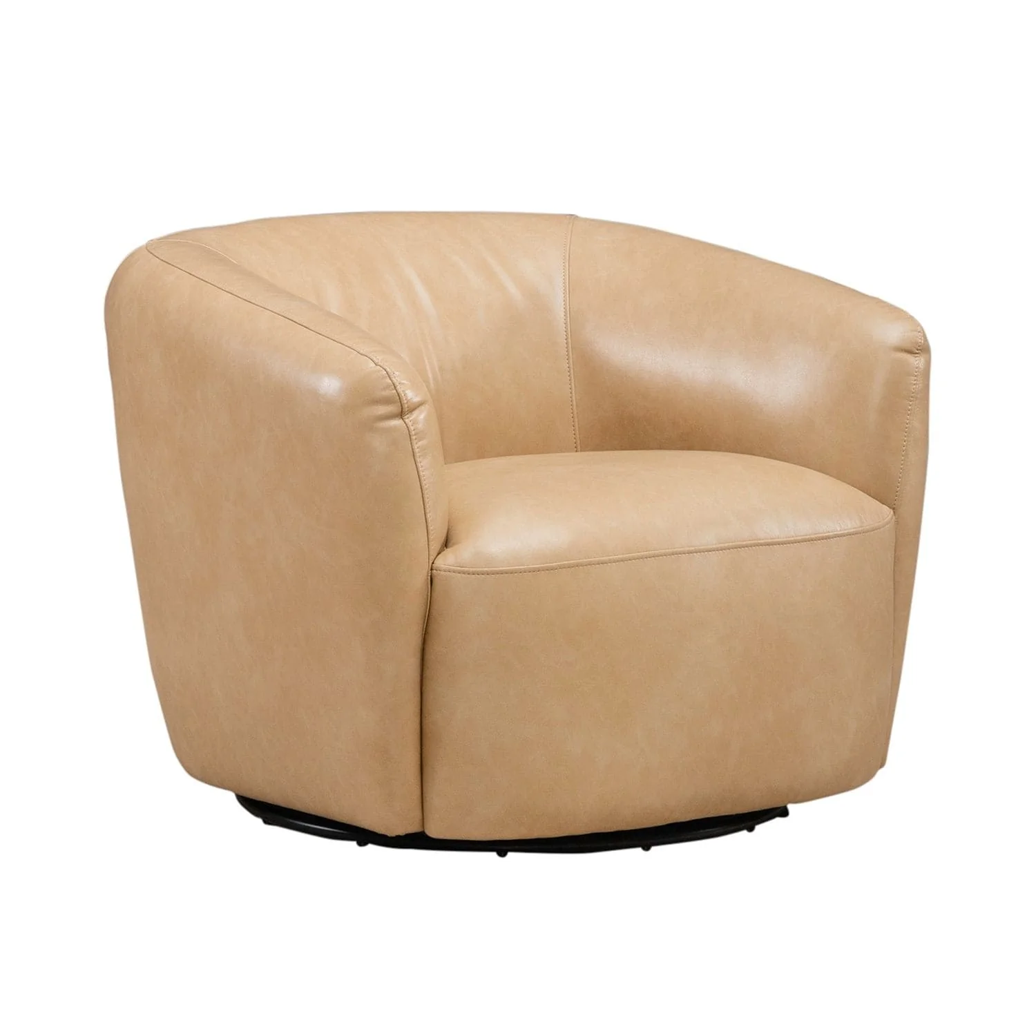 Liberty Furniture Donovan Leather Upholstered Swivel Accent Chair - Tan - Width 36 x Depth 33 x Height 28