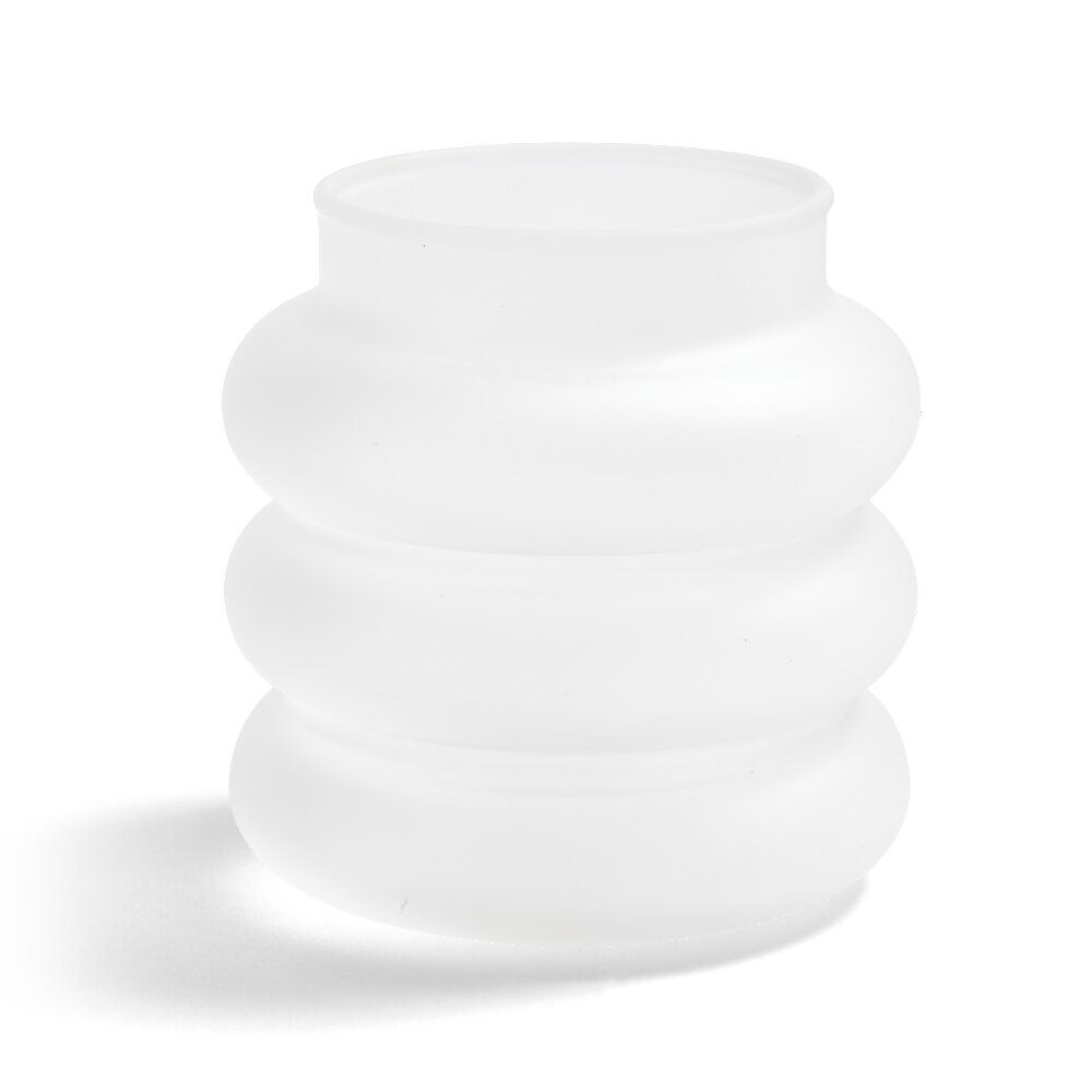 Bougeoir anneau blanc Ø9xH8,5cm