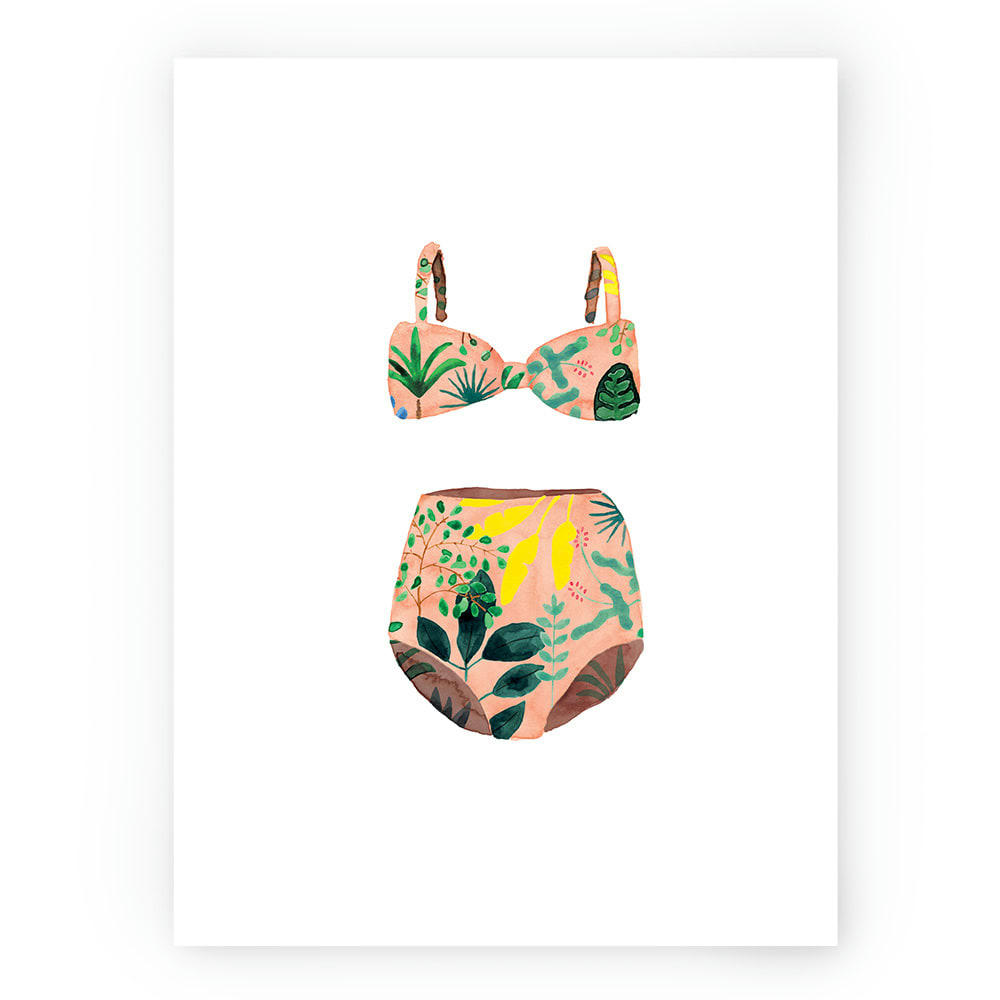 - Affiche illustrée motif Maillot de bain 30x40 cm