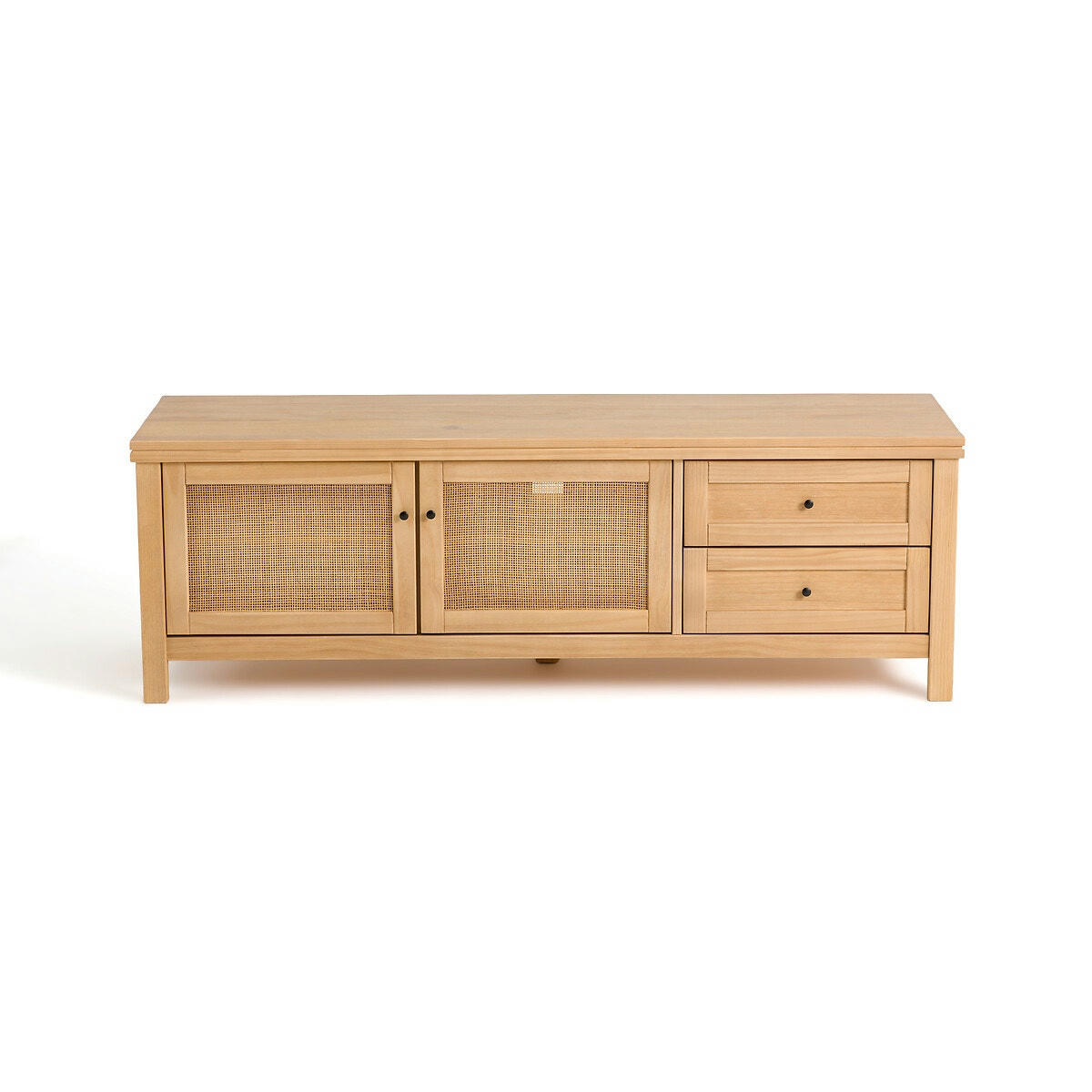 Meuble TV/hifi pin massif et cannage, Gabin