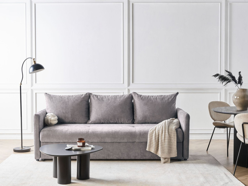 Sofa kanapa rozkładana 3-osobowa brązowa
