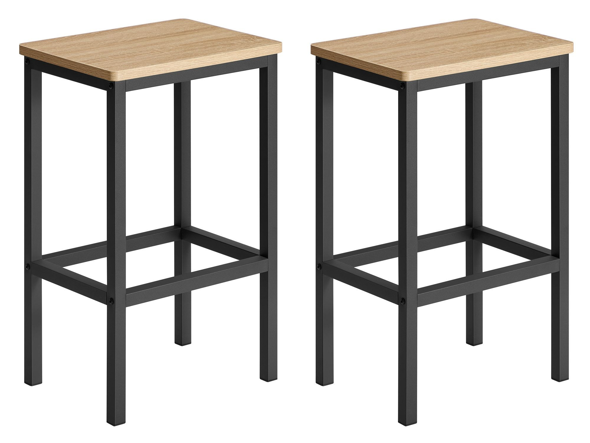 Taboret barowy OSKAR 2 szt. dąb sonoma do kuchni i jadalni styl loft