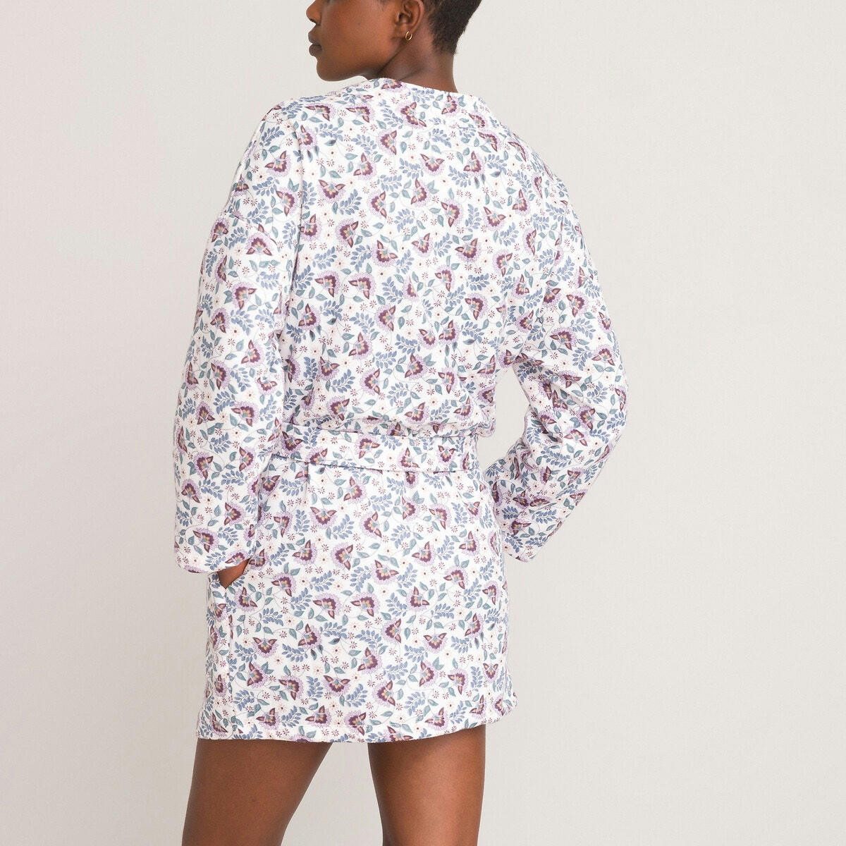 Kimono matelassé imprimé floral