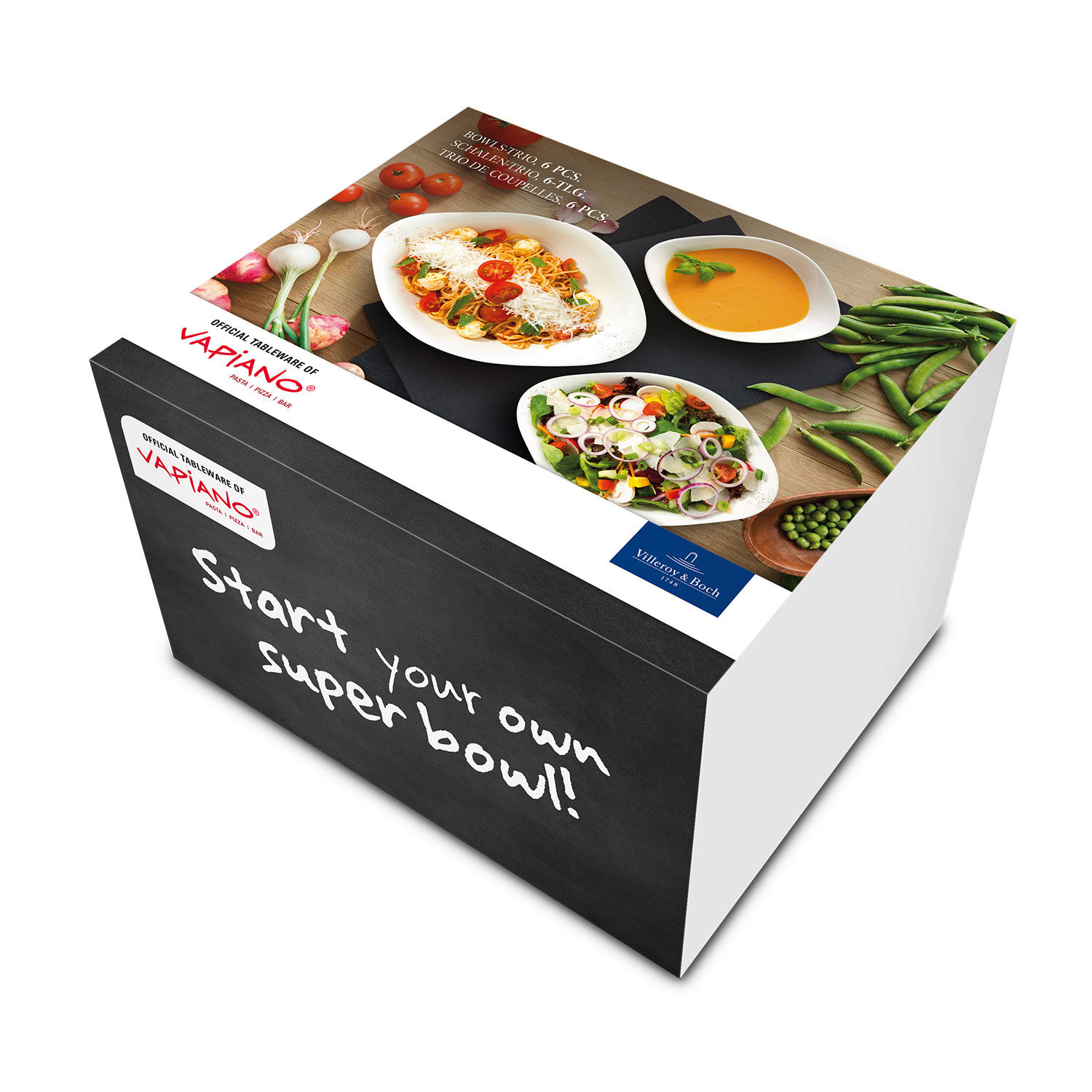 Vapiano Bowl set - White, Premium Porcelain