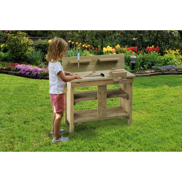 Werkbank, holzfarben, Holz, BxHxT: 80 x 88 x 42 cm