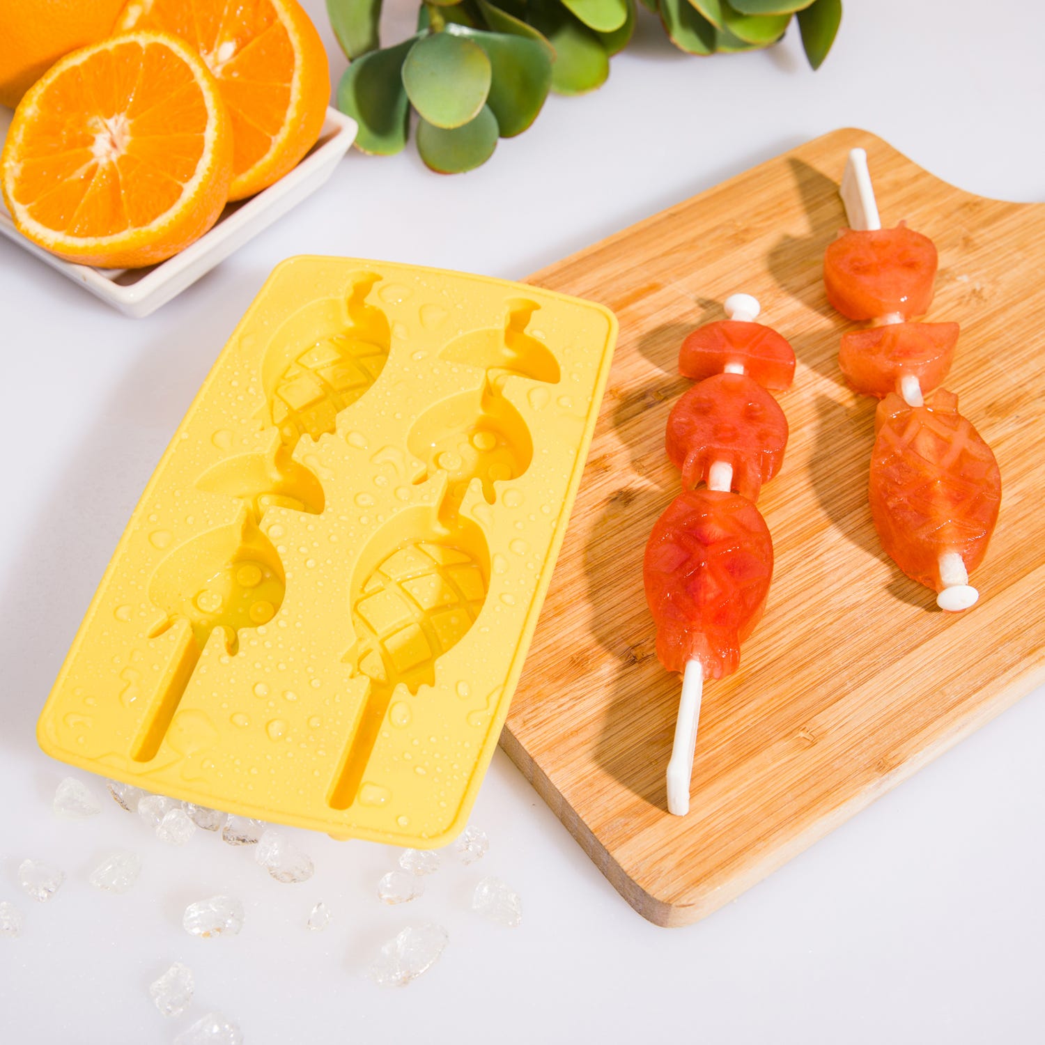 Stampo 2 ghiaccioli frutta giallo