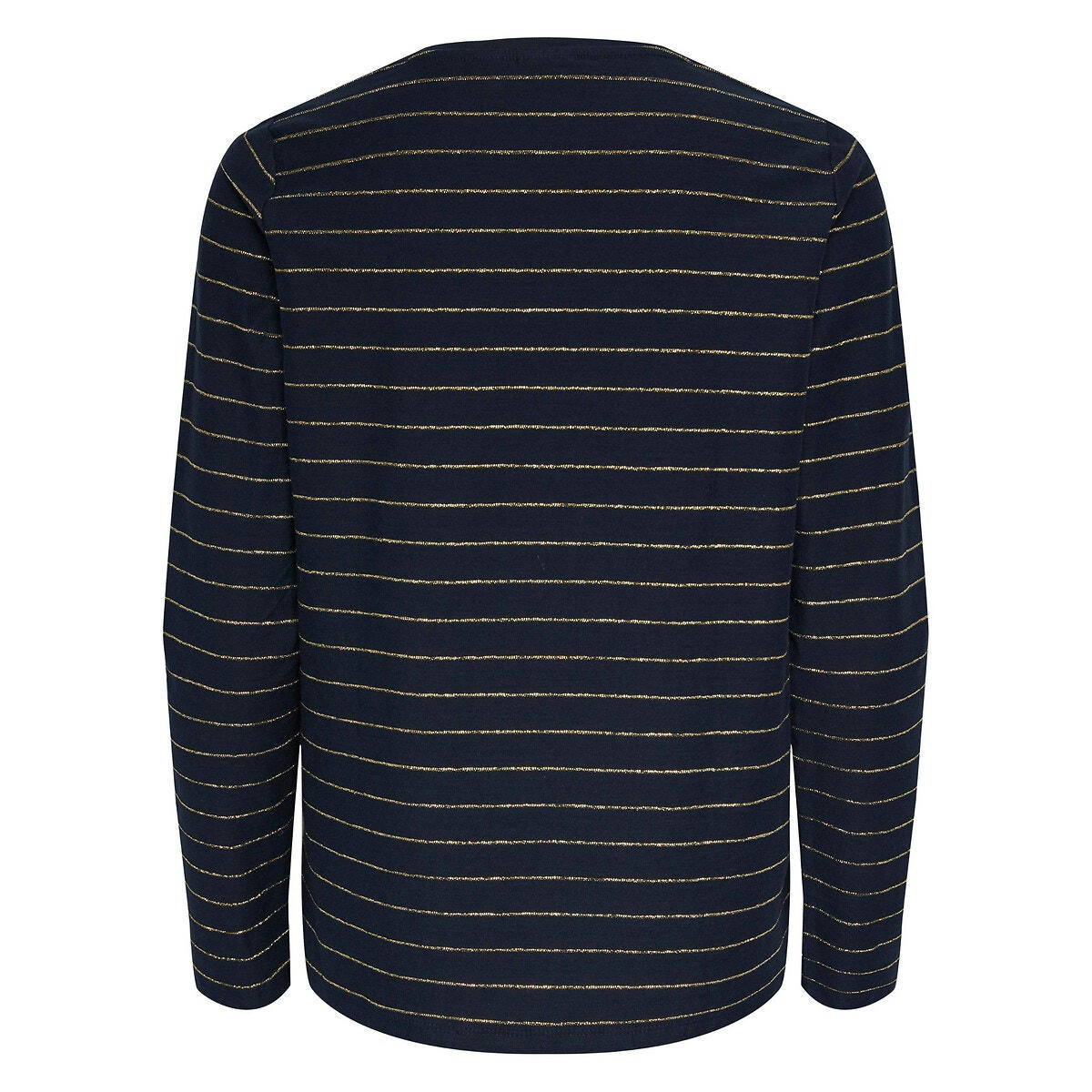 T-shirt col V manches longues rayé