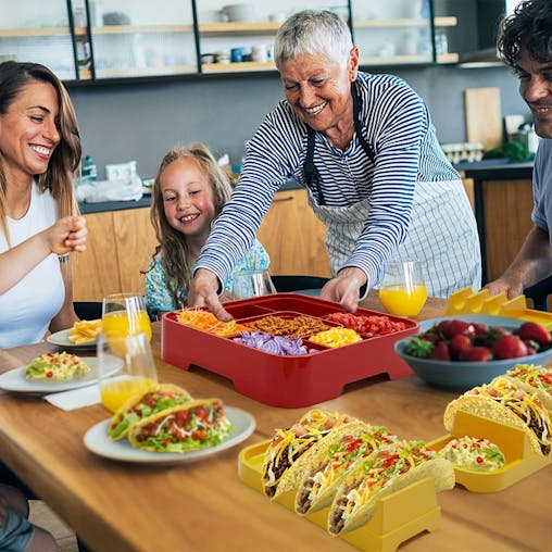 NNETM Taco Plate Set with 12 Holders