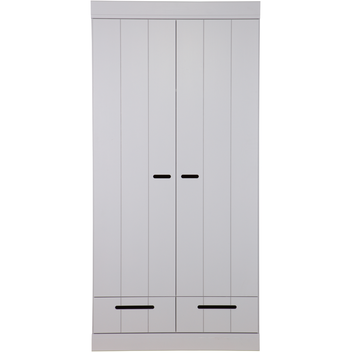WOOOD kledingkast 2-deurs met lade Connect - Grenen - Betongrijs - 195x94x53