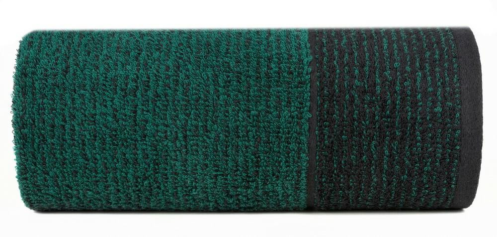 Ręcznik Leon 70x140 czarny ze wzorem w paski frotte 500g/m2