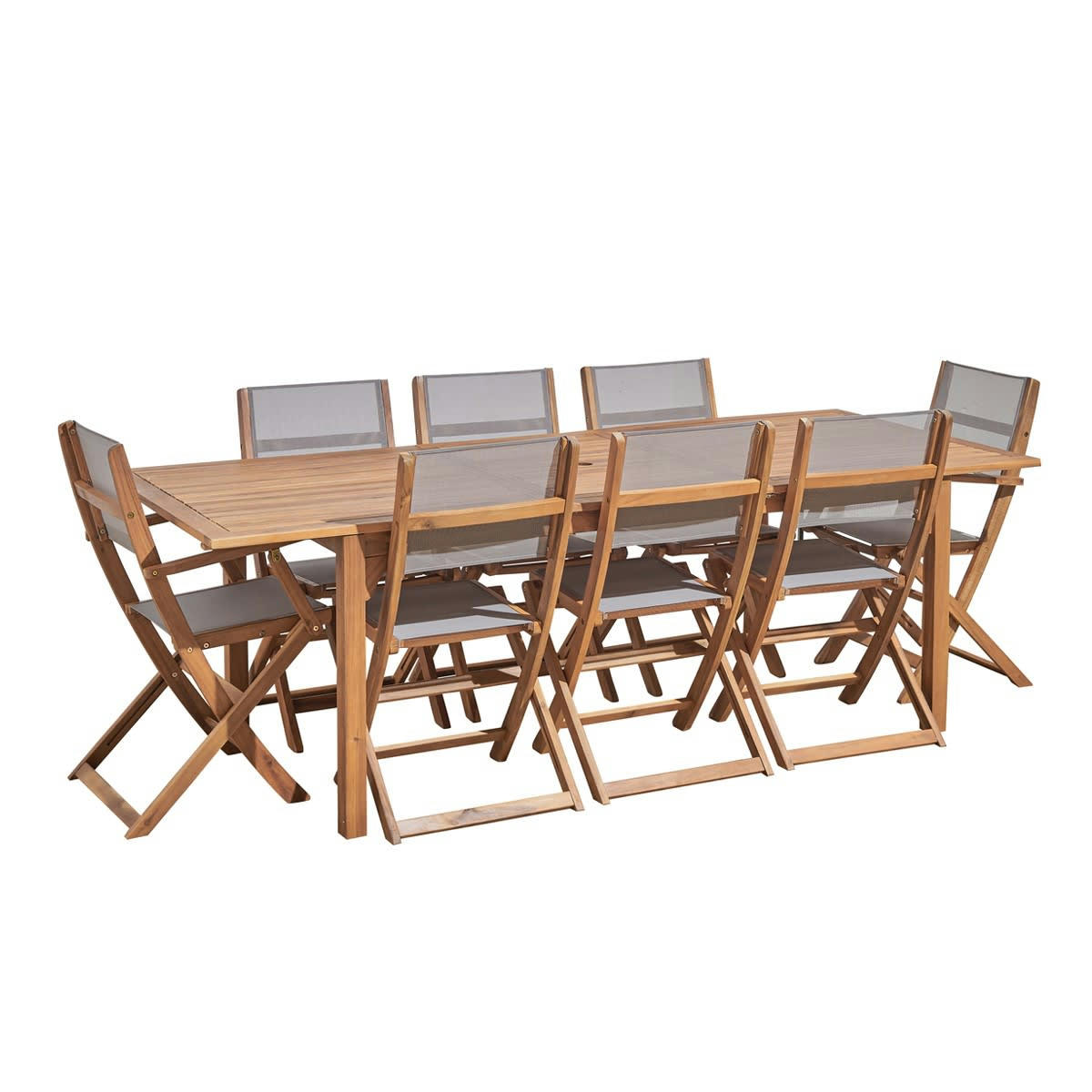 HANOÏ - Salon de jardin en acacia FSC extensible 8/10 pers.