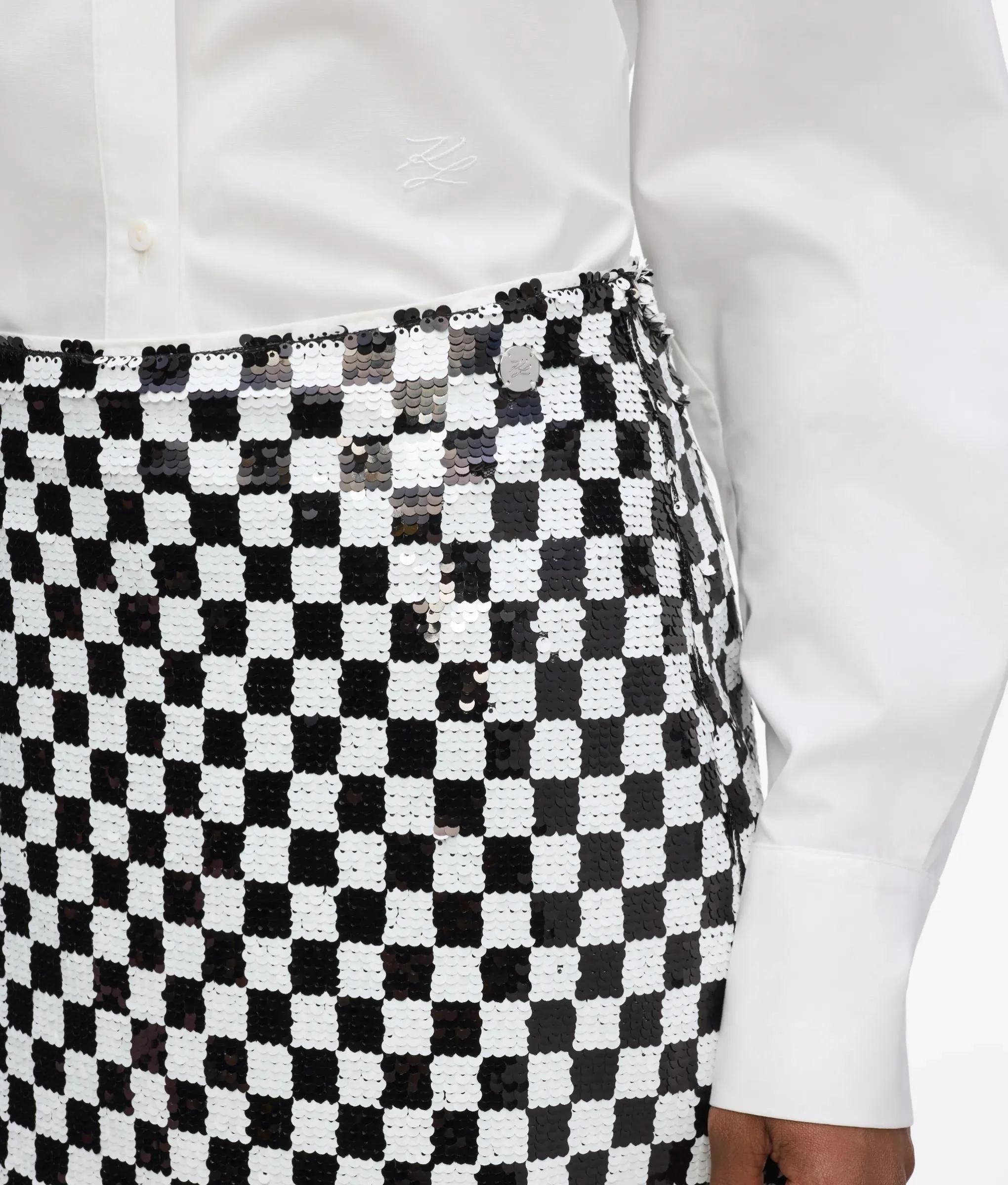 Mini-jupe à sequins en damier
