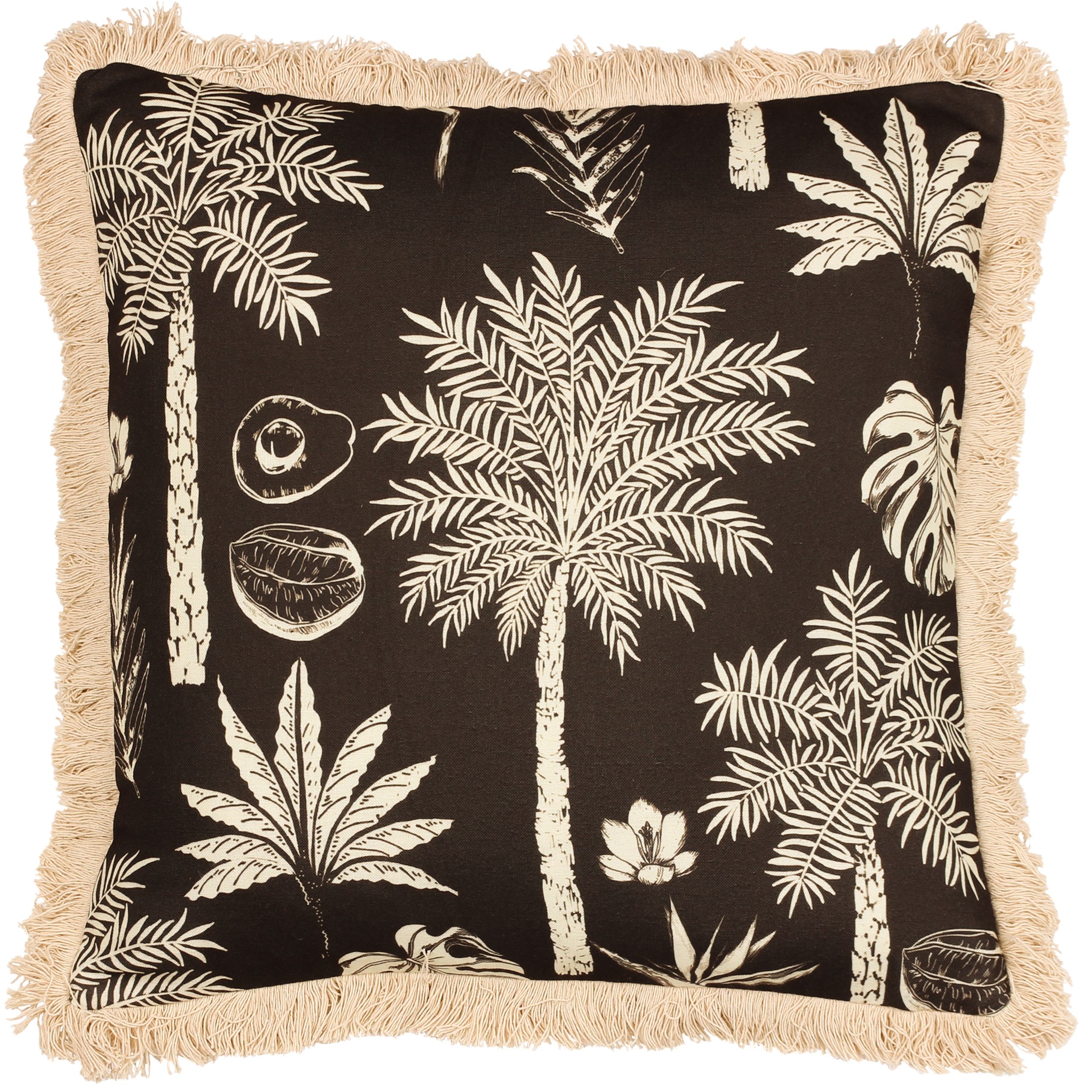 Paoletti Colonial Palm Tropical Fringed Cushion