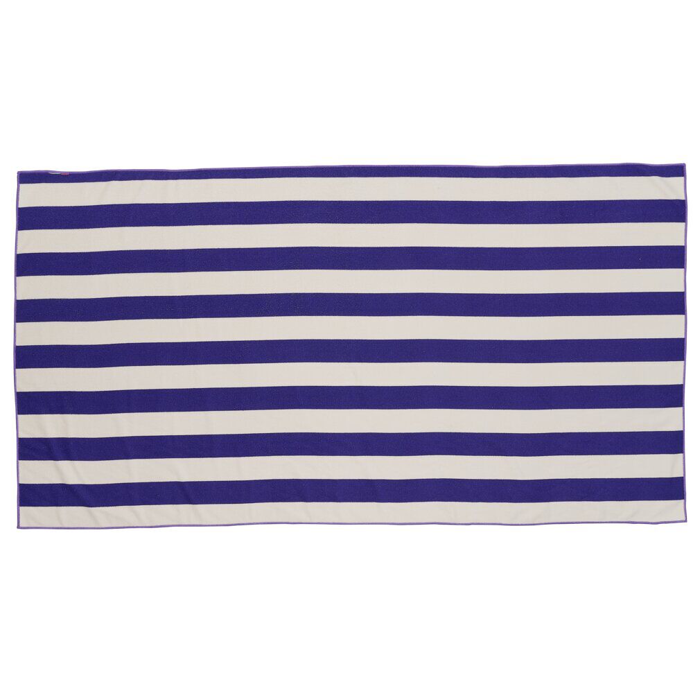 Serviette de plage bleue et blanche 170x90cm