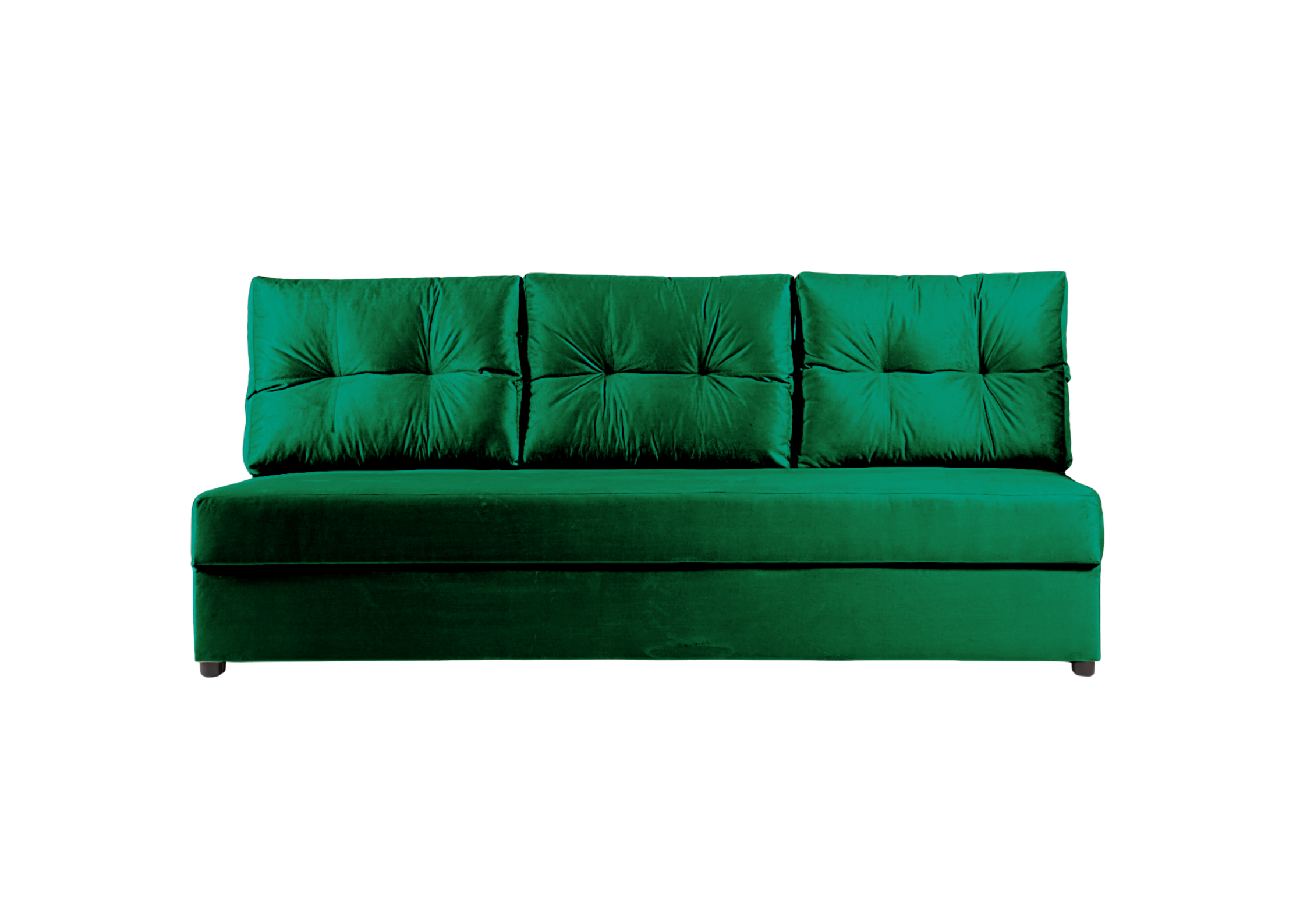 Sofa Rozkładana Trzyosobowa z Pojemnikiem SKANDI Zielona z Funkcją Spania