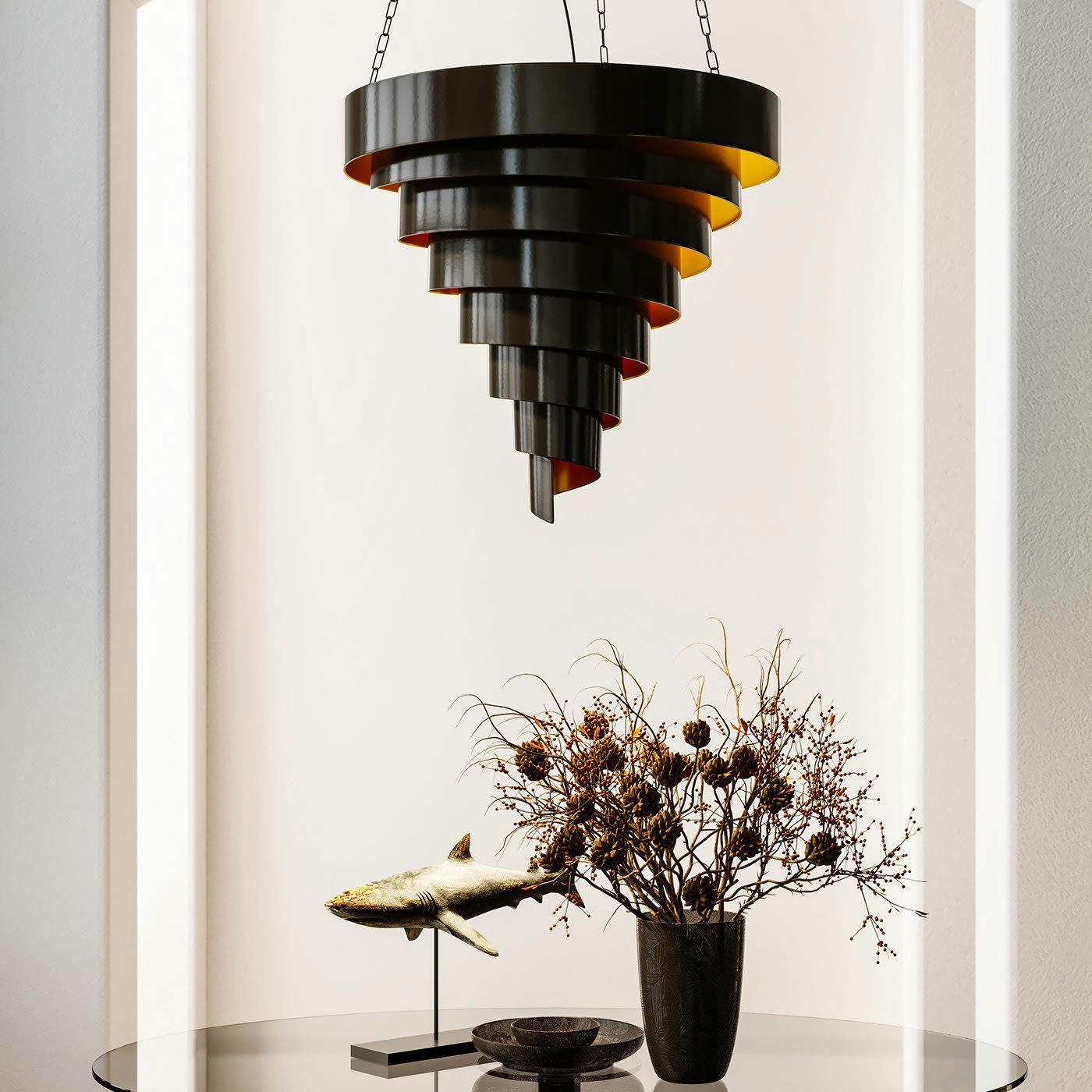 SPIRAL CATCH - Lustre Spiral Catch noir Kare Design