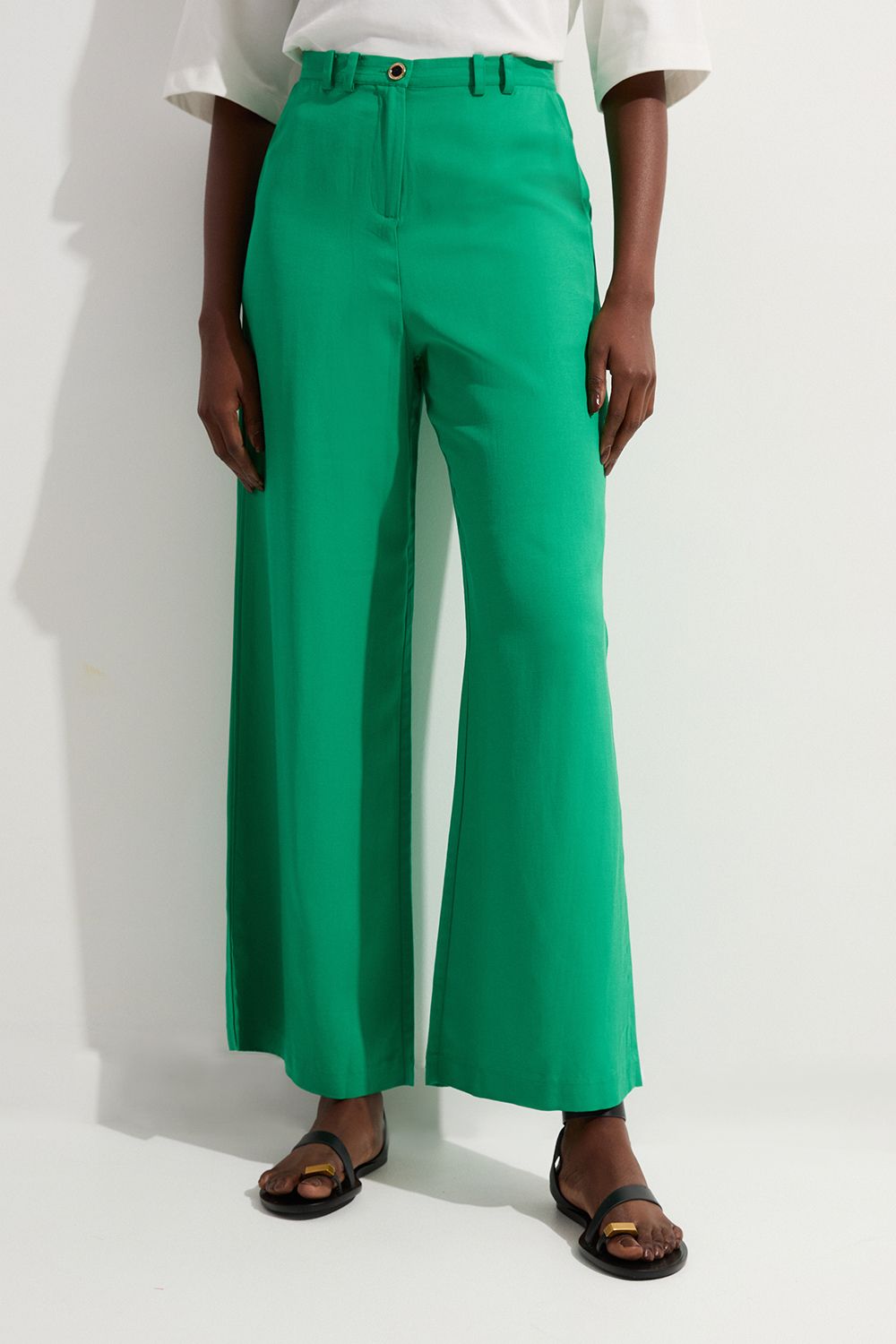 KarenMillen Tall Premium Viscose Linen Woven Straight Leg Trouser