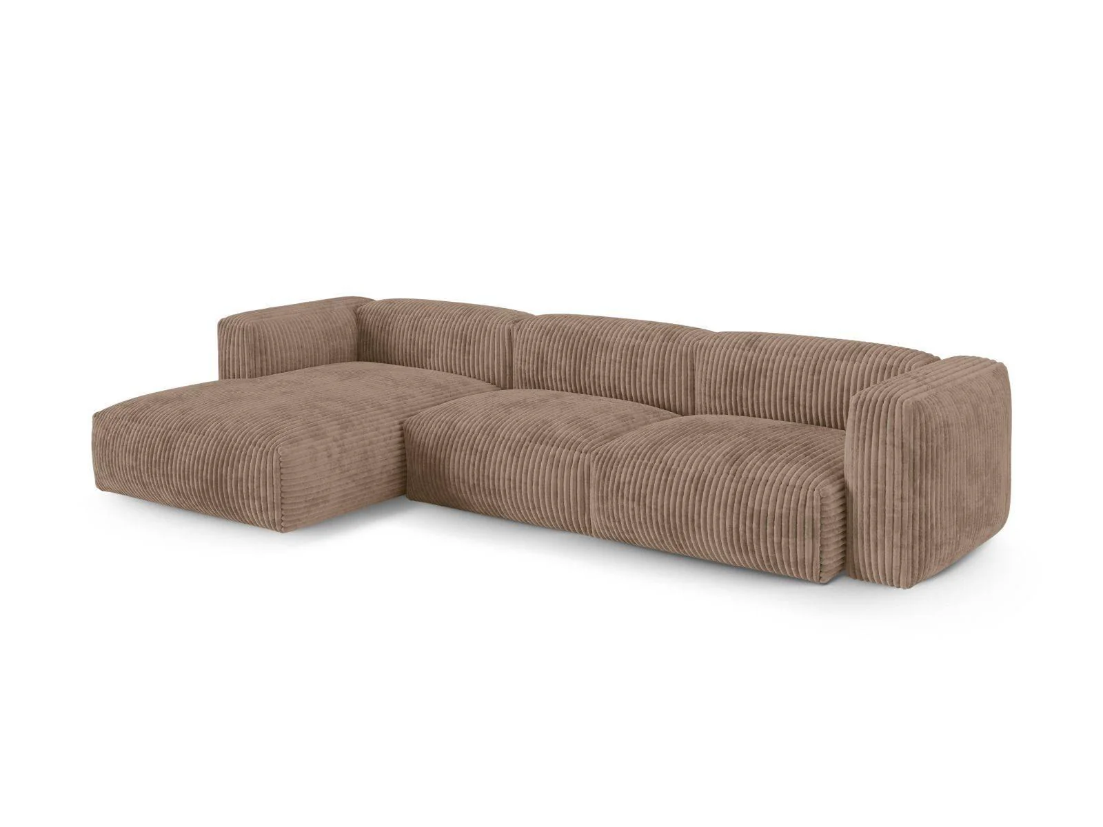 Modulaire hoekbank Martina links ribstof