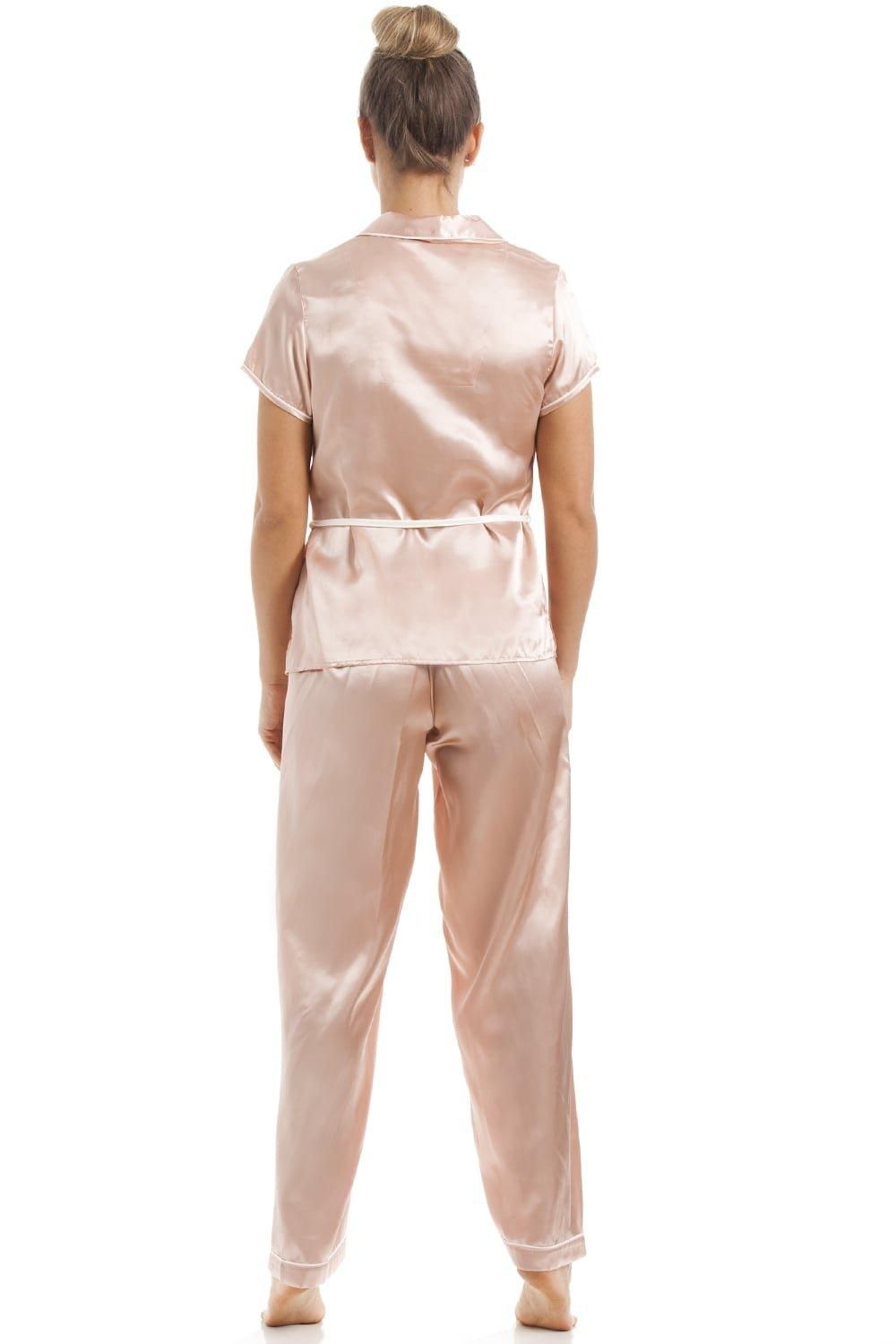 Camille Short Sleeve Belted Satin Pyjama Set