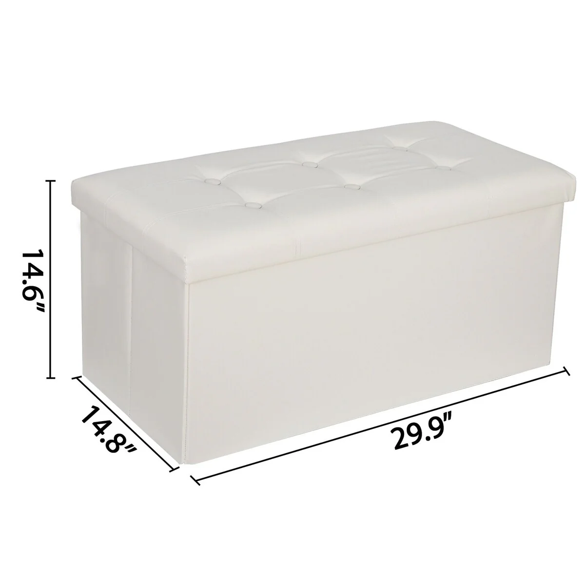 30 Ottoman Storage Bench Rectangle Folding Footstool w/Removable Lid